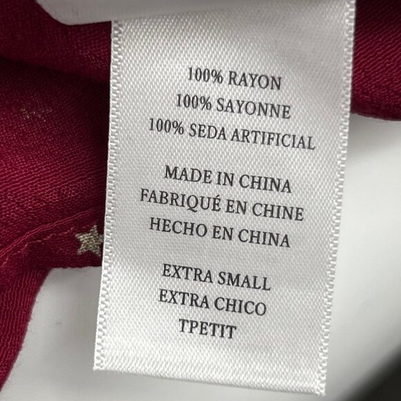 Rails Red Star Print Long Sleeve Button-Up Blouse | Size XS - Picture 5 of 5